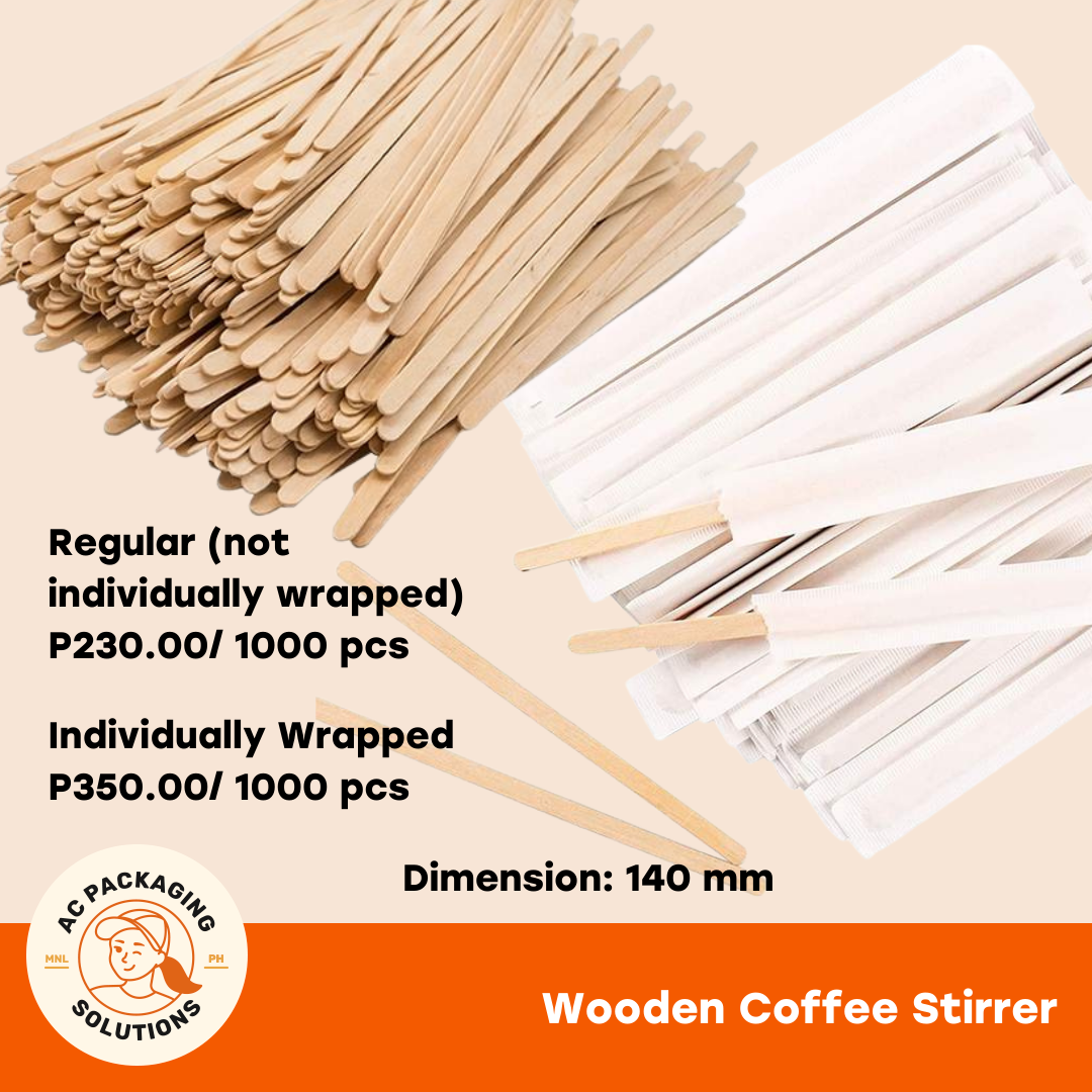 New 100Pcs 5.5 Inch Coffee Stirrers Sticks -Natural Wood Eco