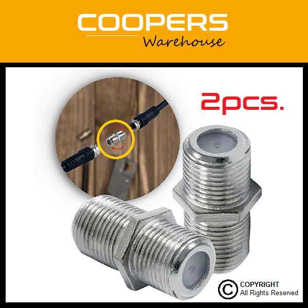 Coaxial Cable Extension Adapter F Jack Couplers Female to Female 2Pack