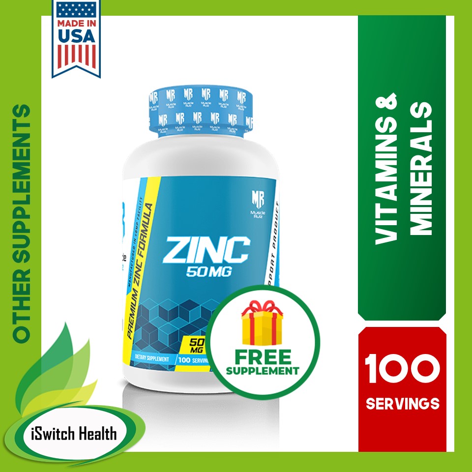 Muscle Rulz Zinc 50mg 100 Tablets Zinc vitamin Zinc supplement