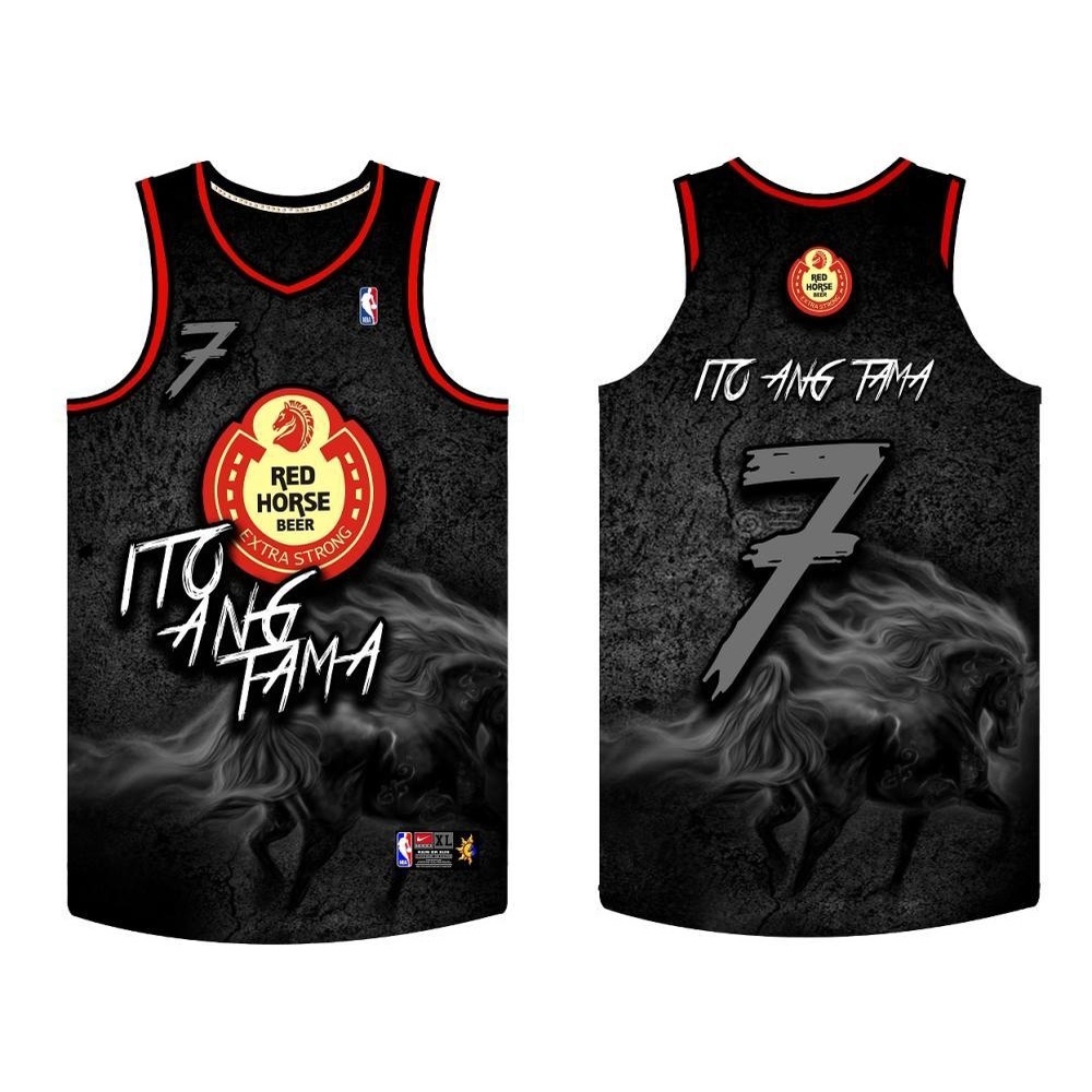 ♂ Basketball Jersey Plain REDHORSE GREY FREE CUSTOMIZE NAME AND NUMBER
