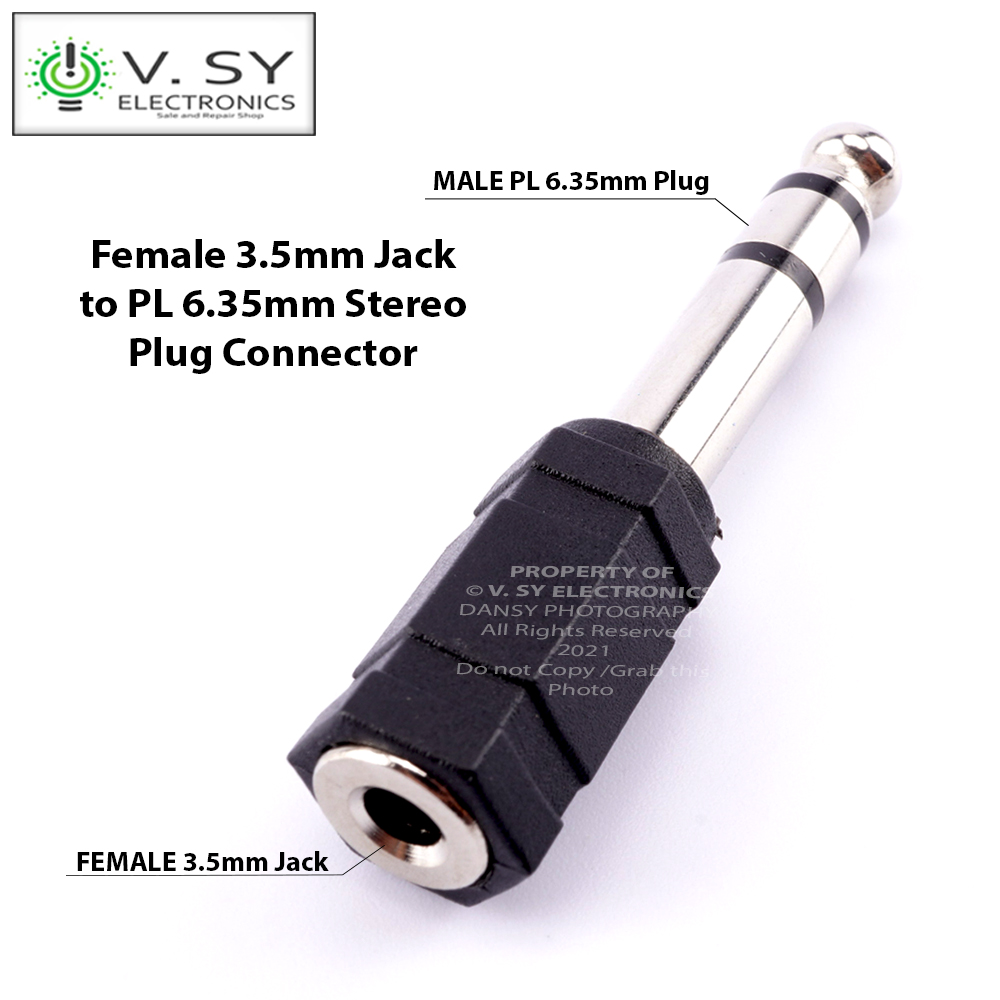2.5mm 3.5mm 6.35mm Audio Jack Plug Connector Adapter Mono Stereo 