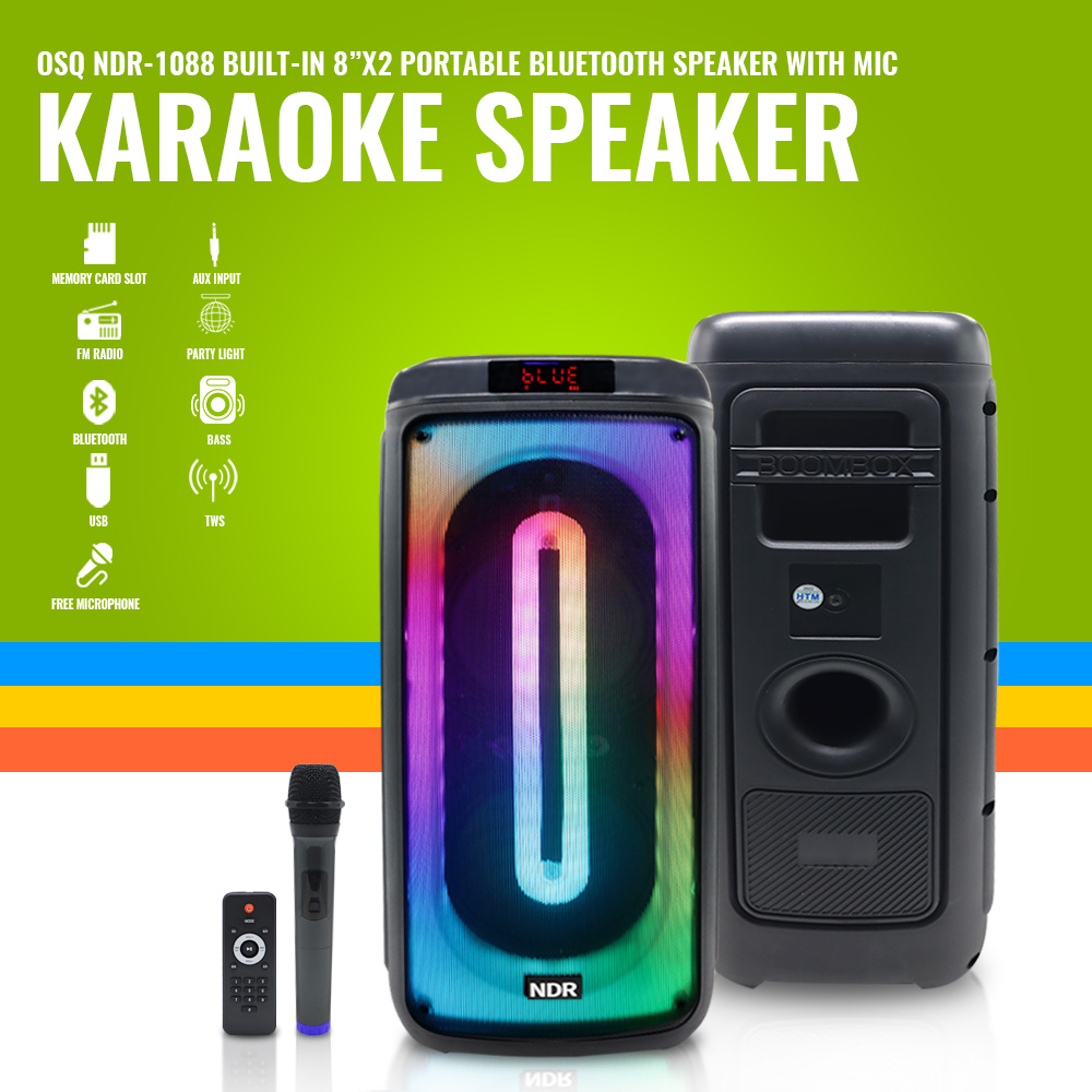 OSQ NDR10881097 1098 Portable Rechargeable Bluetooth Party Trolley