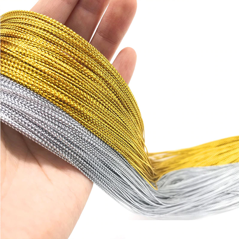 0.2-1mm Gold Silver Cords DIY Gift Packing Hang Tag String Strap