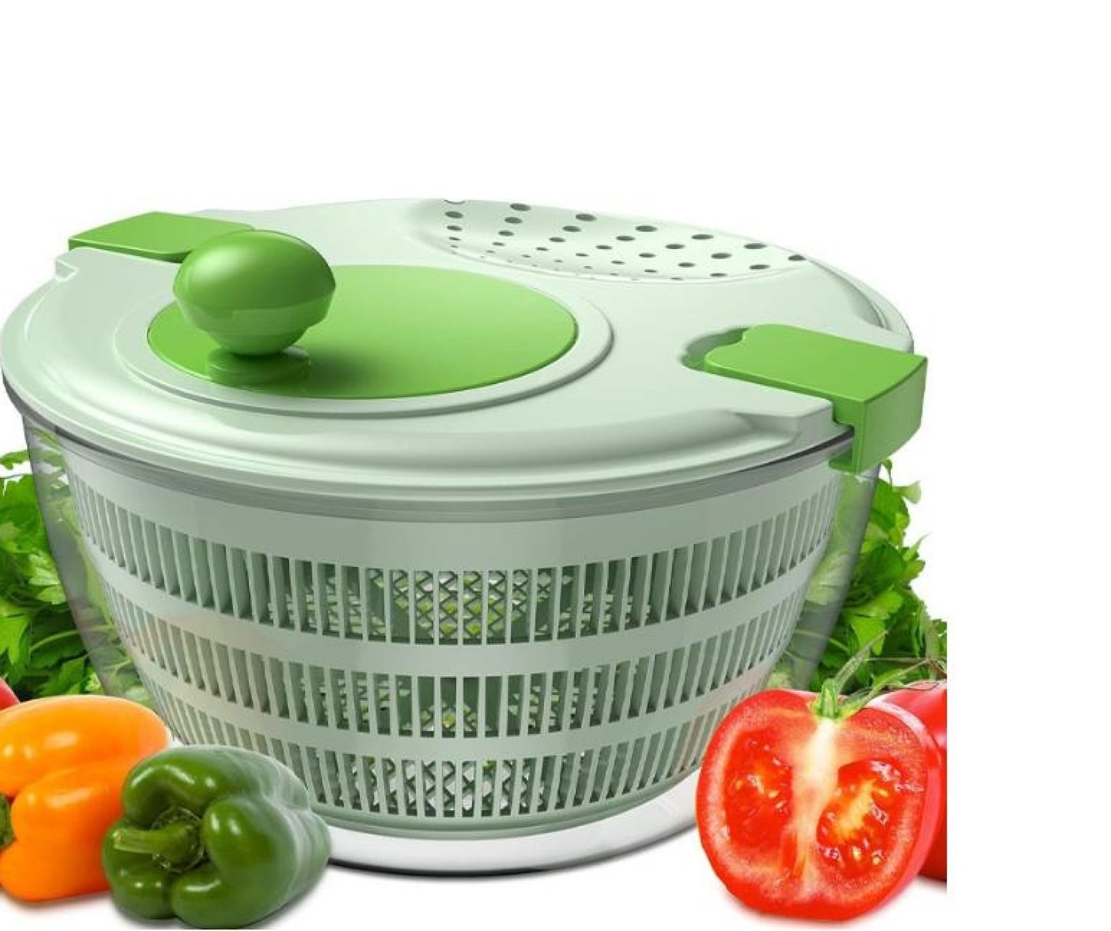 Large Capacity Lettuce Greens Washer Dryer Drainer Crisper Strainer ...