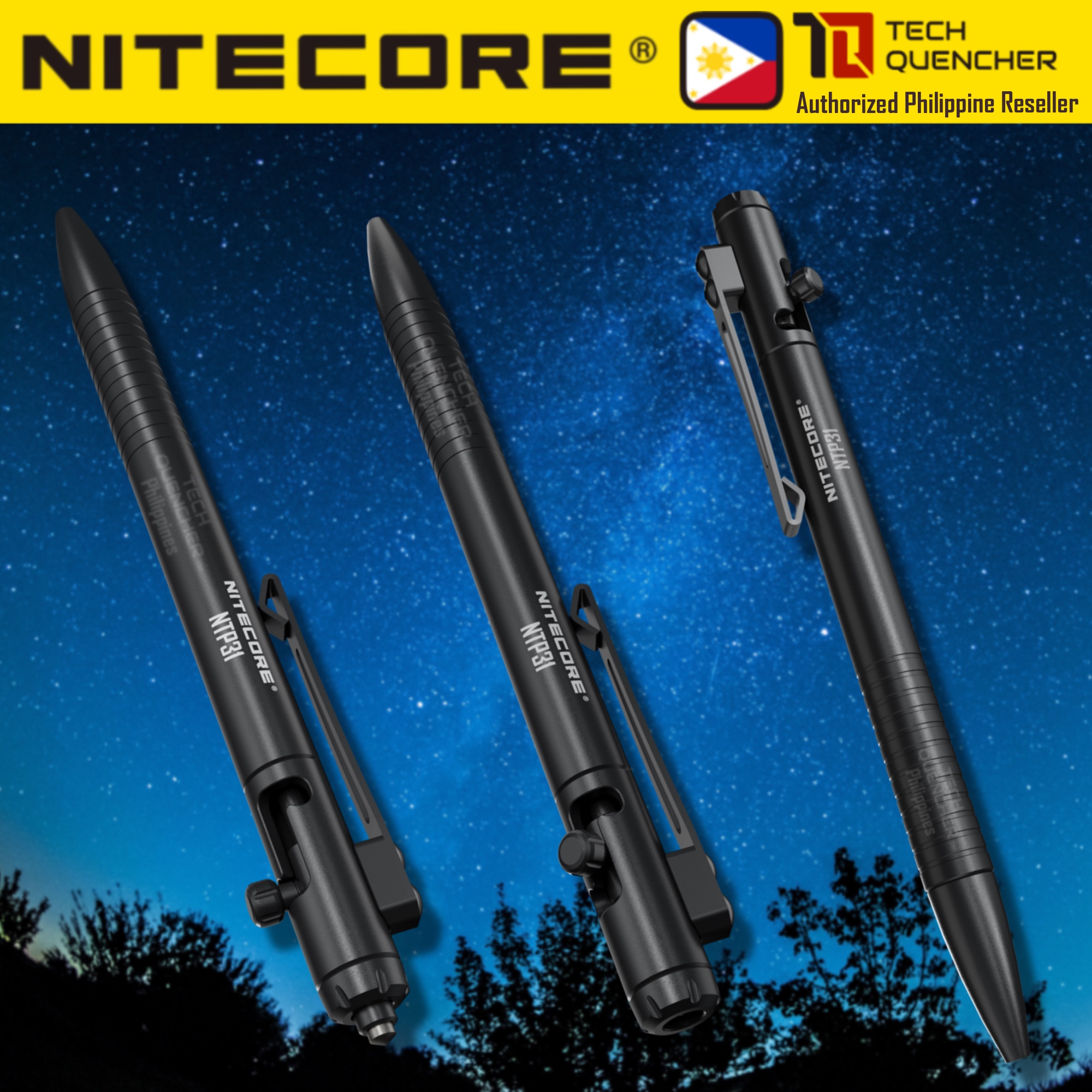 Tactical Pens For Self-defense Nitecore NTP30 Titanium, Tactical
