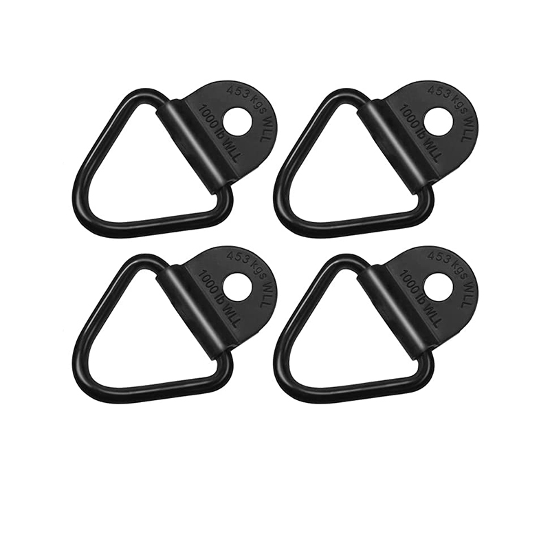 4pcs Cargo Tie-Down Anchors Heavy Duty Black V Rings Bolts Flush Mount ...