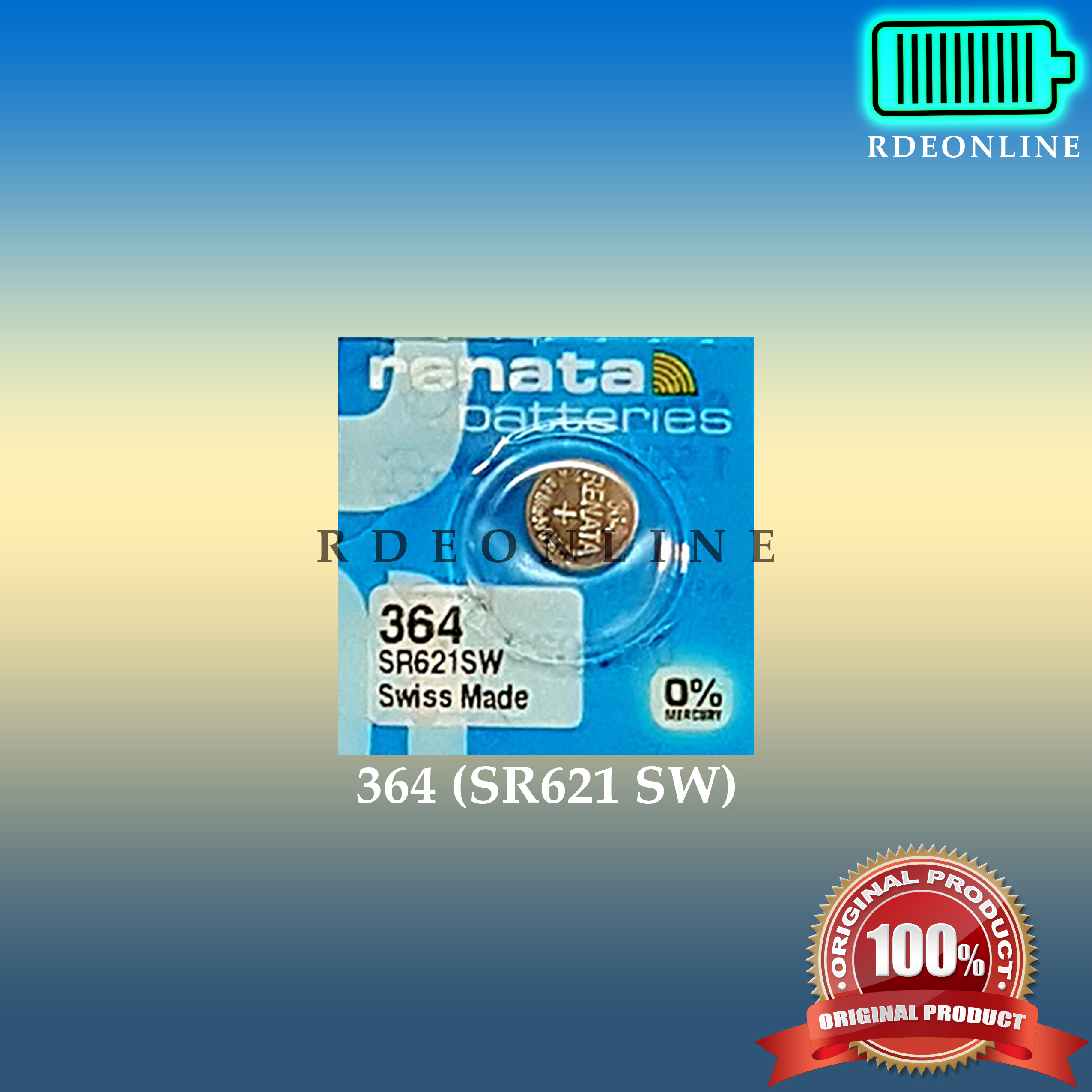 100 Renata 364 SR621SW Batteries 