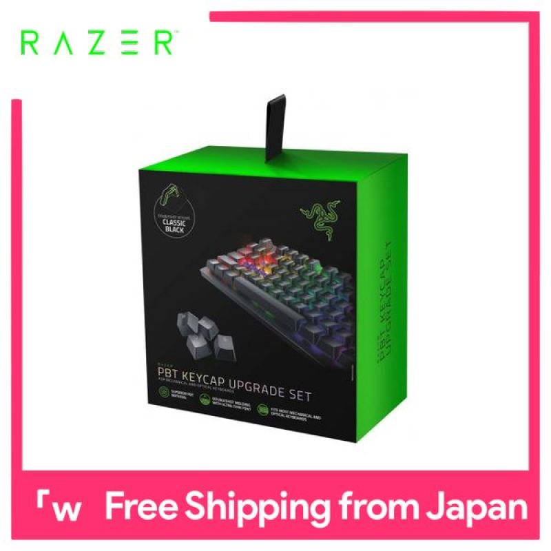 Razer PBT Keycap Black - US gaming key cap mechanical keyboard replacement for a black two-color molding PBT full key corresponding Singapore
