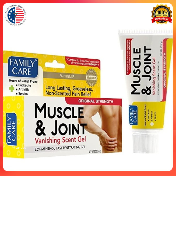 Family Care Muscle and Joint Vanishing Scent Gel 2.5 Menthol Fast