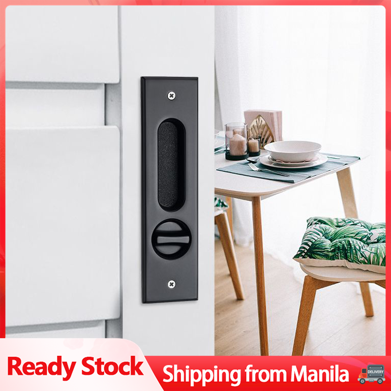 🔥【24 hours shipping】Black Mute Mortice Sliding Door Lock With Flush