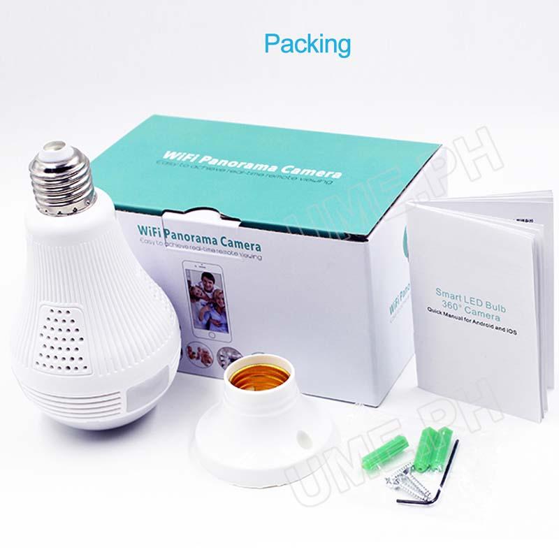 960P Light Bulb CCTV Camera WiFi Wireless Panoramic VR 360 Degree