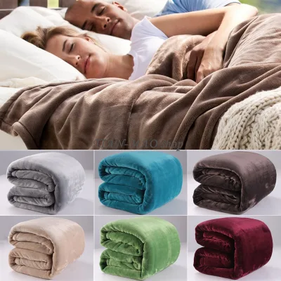 Super Soft Blanket Plain Micro Fiber Blanket 150x200cm(DOUBLE SIZE) adlut for women men pure color Warm Solid Warm Sofa Bedding
