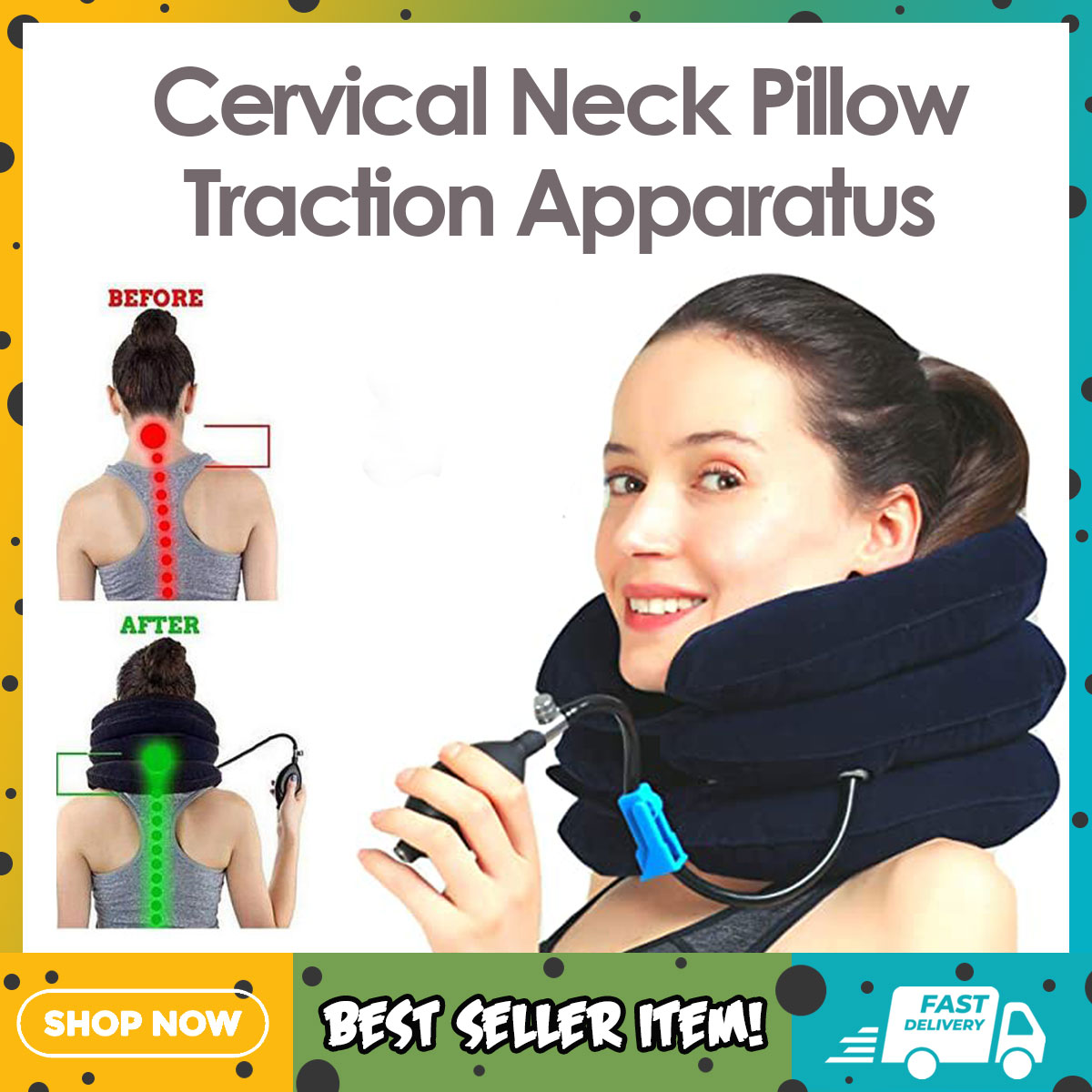 Cervical Neck Traction Device Inflatable Pillow Soft Neck Cervical