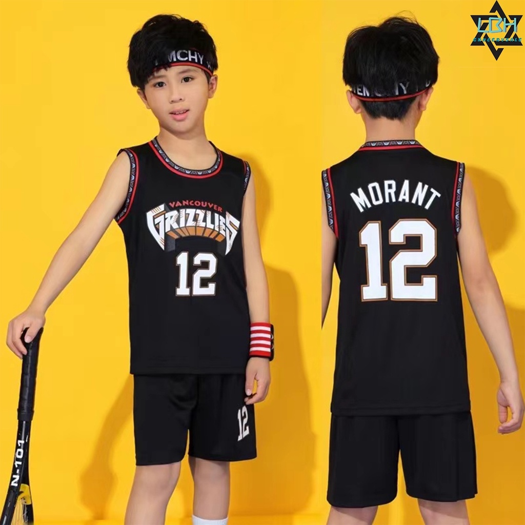 Kids Basketball Jersey Vancouver Grizzlies 12 MORANT Basketball Jersey Boys  Girls Suit 7-29 ❣❀❇