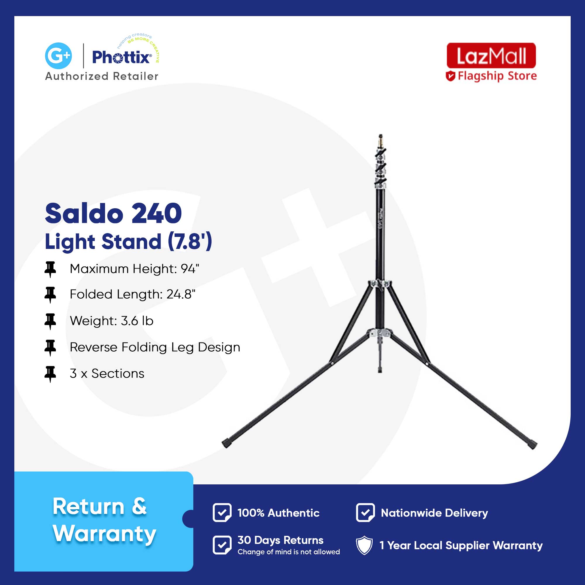 Phottix Saldo 240 Light Stand 240cm | Lazada PH