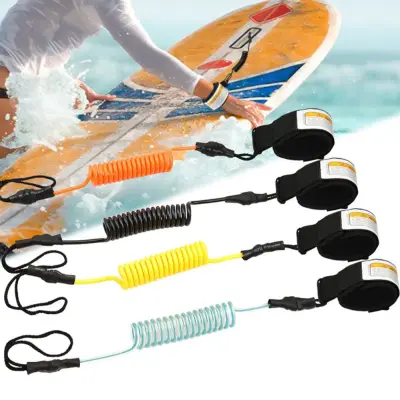 CRYSTAL For Surfboard Paddle Stand Up Surfing Accessories Hand Surfing Rope Surfing Kayak Leash Rope Surfboard Safety Rope Surfboard Leash
