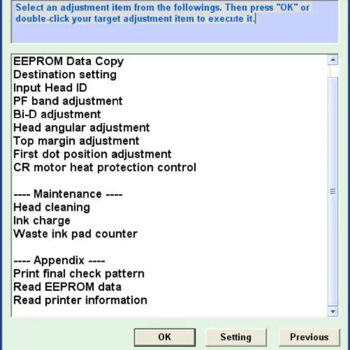 epson adjustment programme