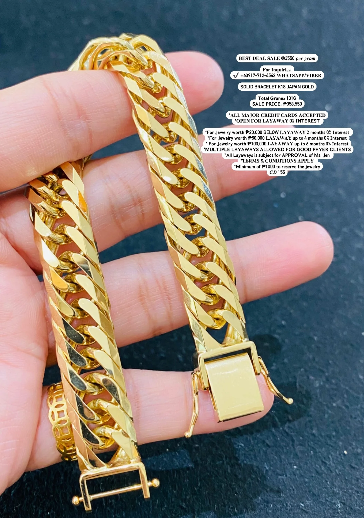 18k Japan Gold Bracelet for Men / PAWNABLE / COD | Lazada PH