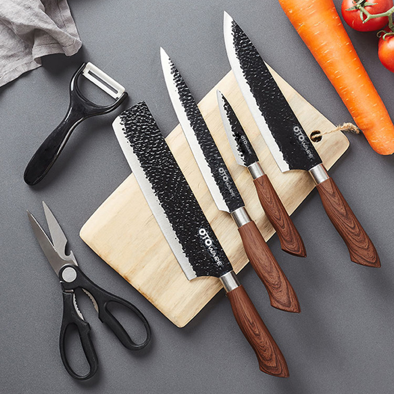 Stainless Steel Multifunction Kitchen Knife Sets 6Piece Black High