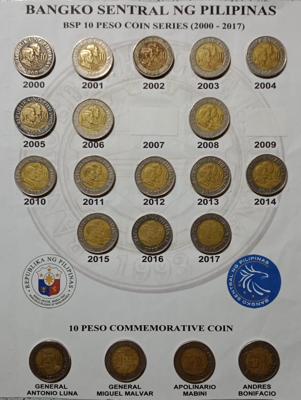 Bsp 10 Piso Coin Series 00 17 Lacking 07 09 With Complete Commemorative Coins Lazada Ph