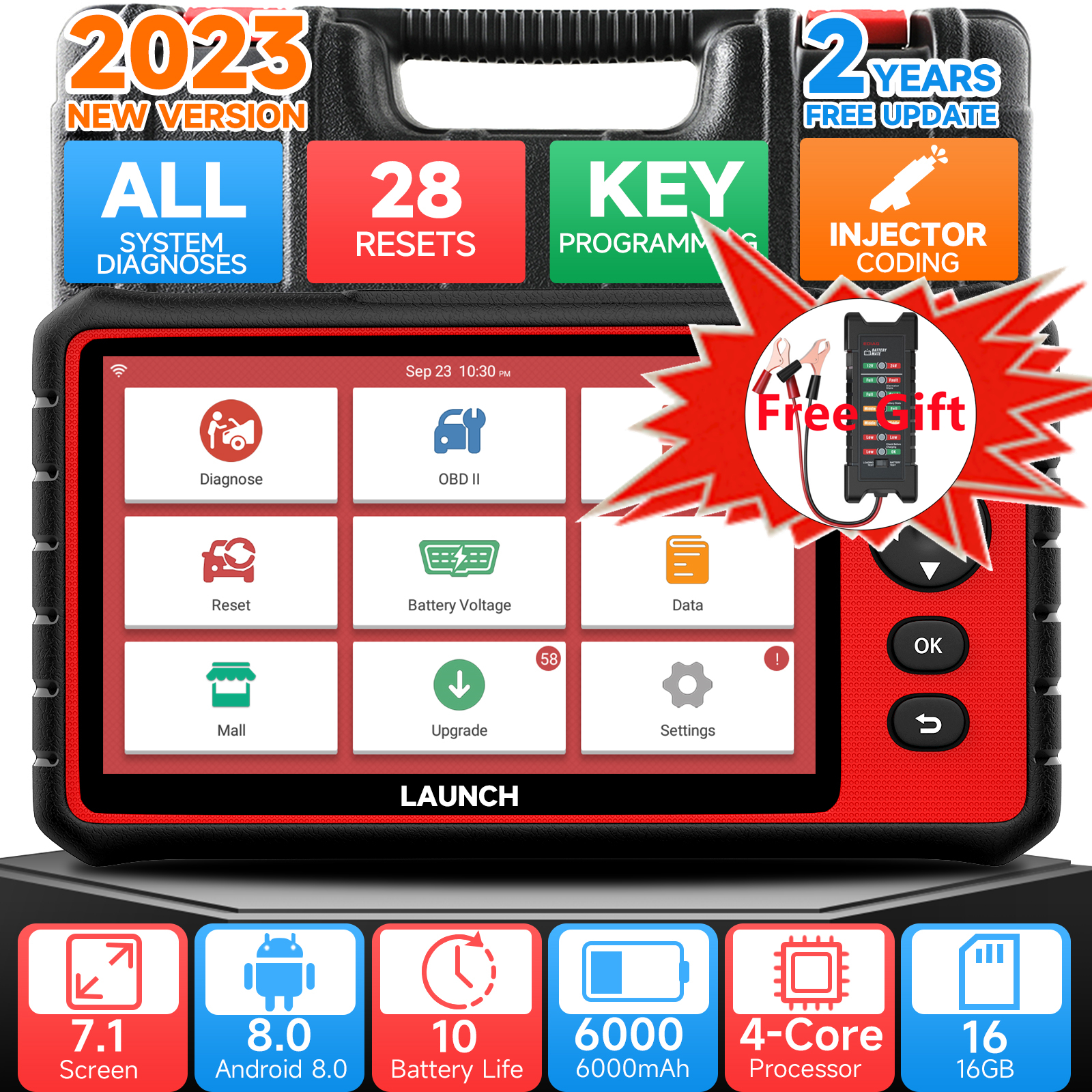 COD】LAUNCH X431 CRP909 OBD2 Scanner Full System Car Diagnostic