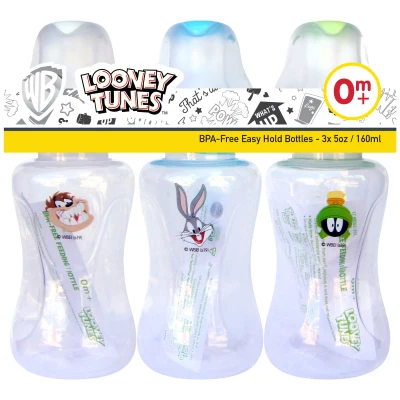 Looney Tunes 5oz Easy Hold Feeding Bottles (Set of 3)