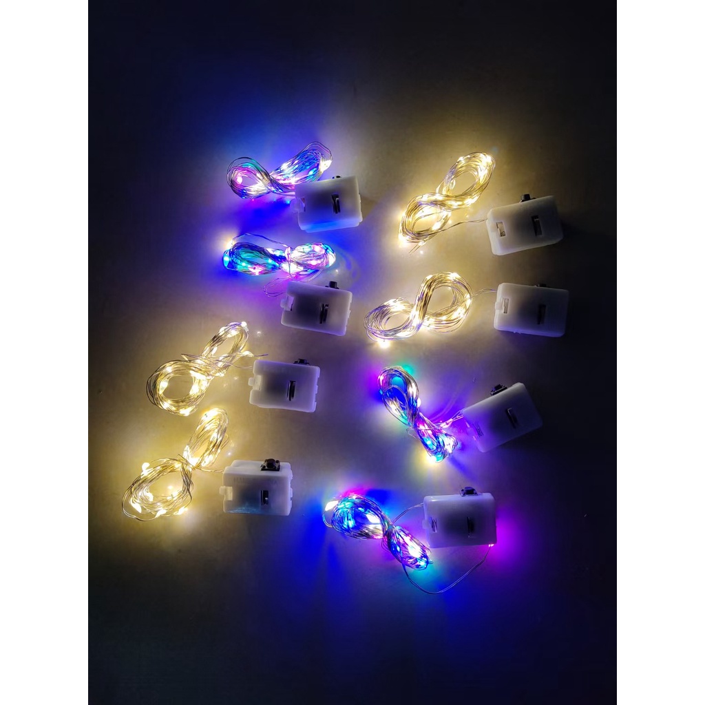 LED Small Lantern Flashing Light 1M 2M LED Light String Fairy Three-modes Fairy Tale Light Gift Box Decoration Light ZenababyShop