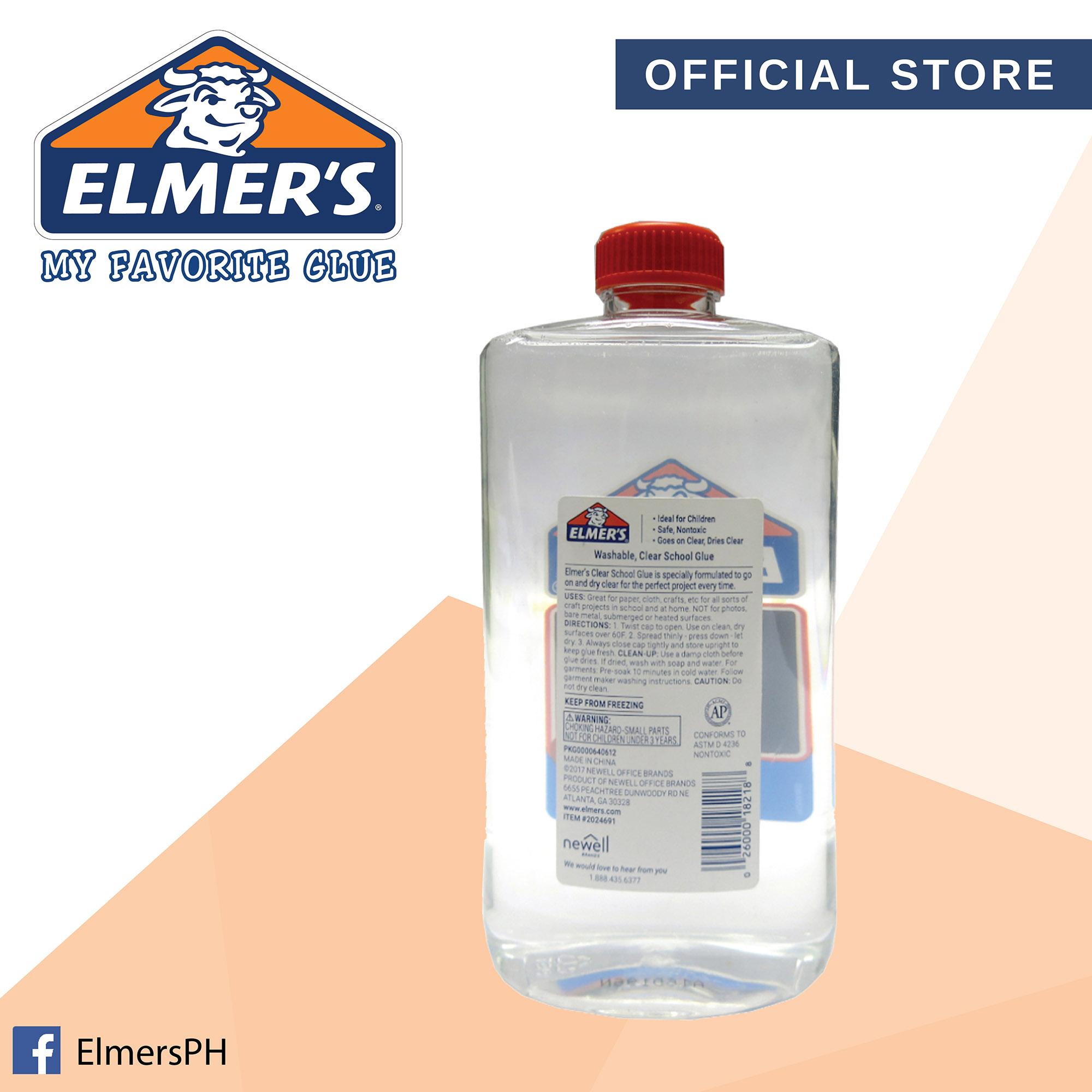 ELMERS GLUE CLEAR 2024691 946ML WASHABLE