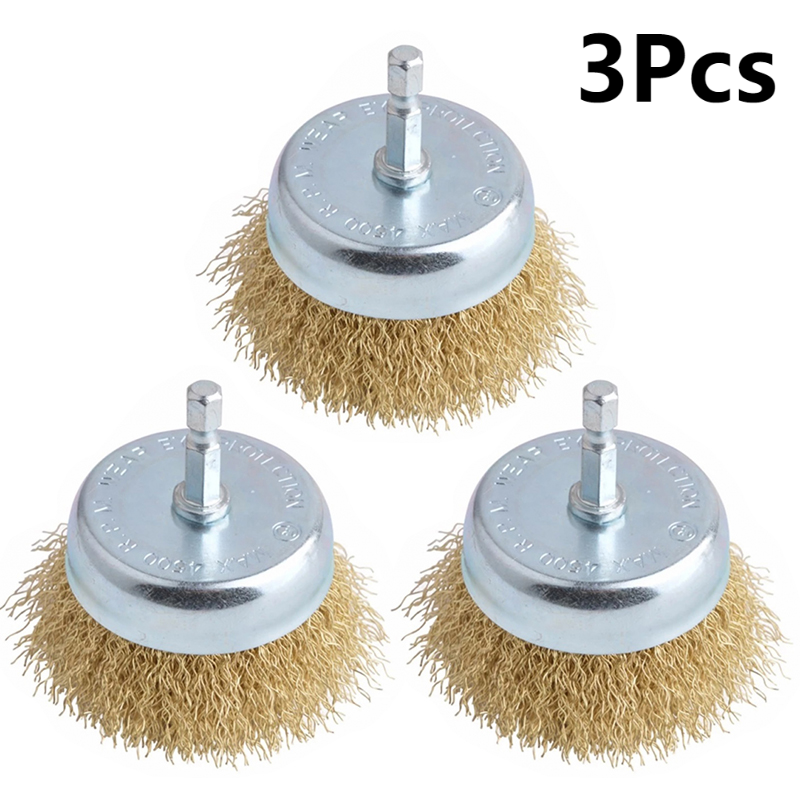3pc Steel Wire Brush 50mm Grinding Polishing Wheel Brush Rotary Tool