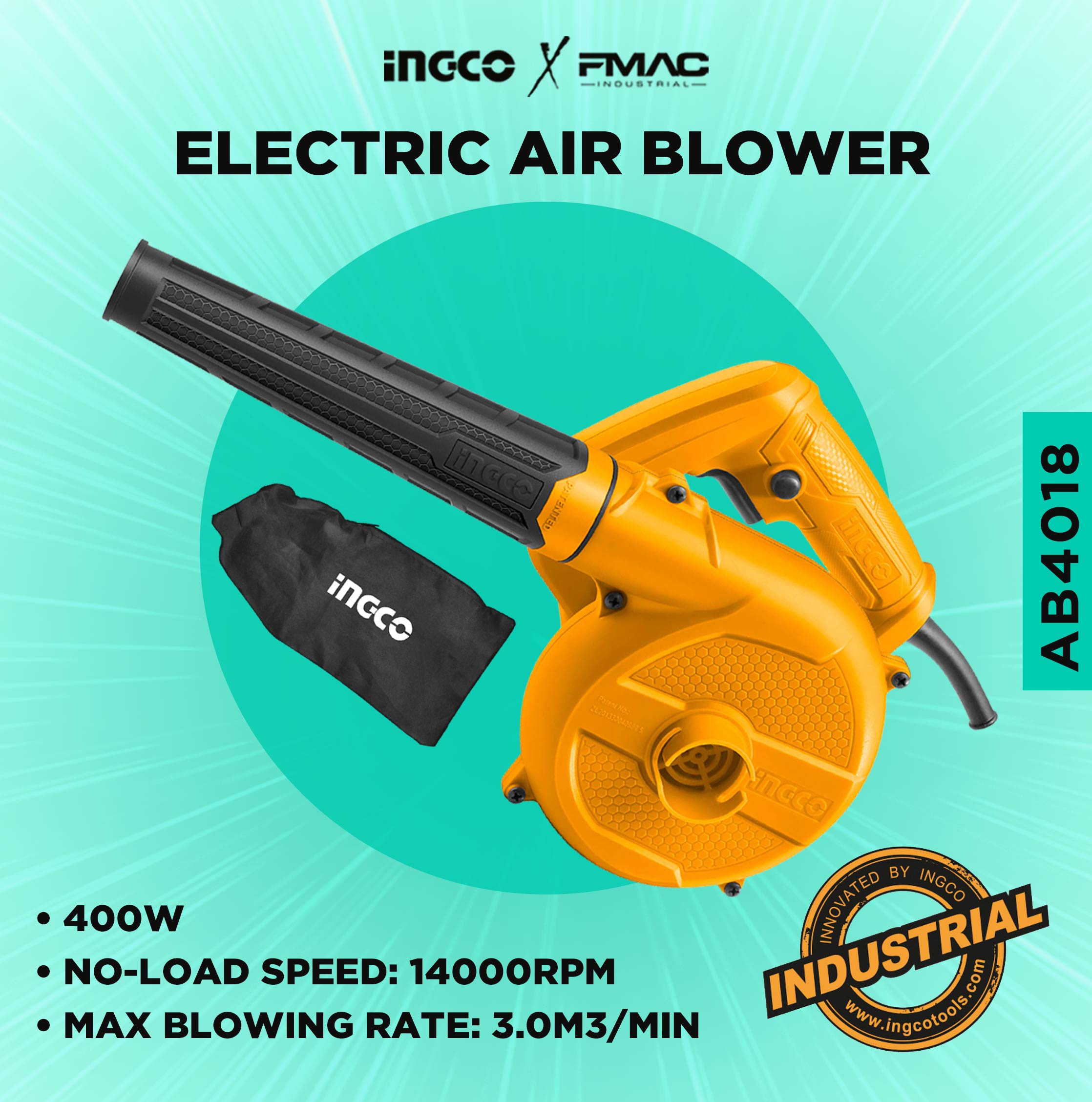 INGCO Electric Air Blower 400W AB4018 Dual Function with CPU dust