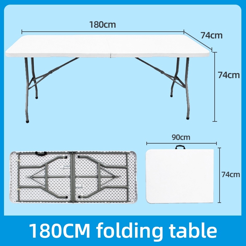 Foldable Table 180cm Computer Gaming Table Tea Table Study Desk Dining