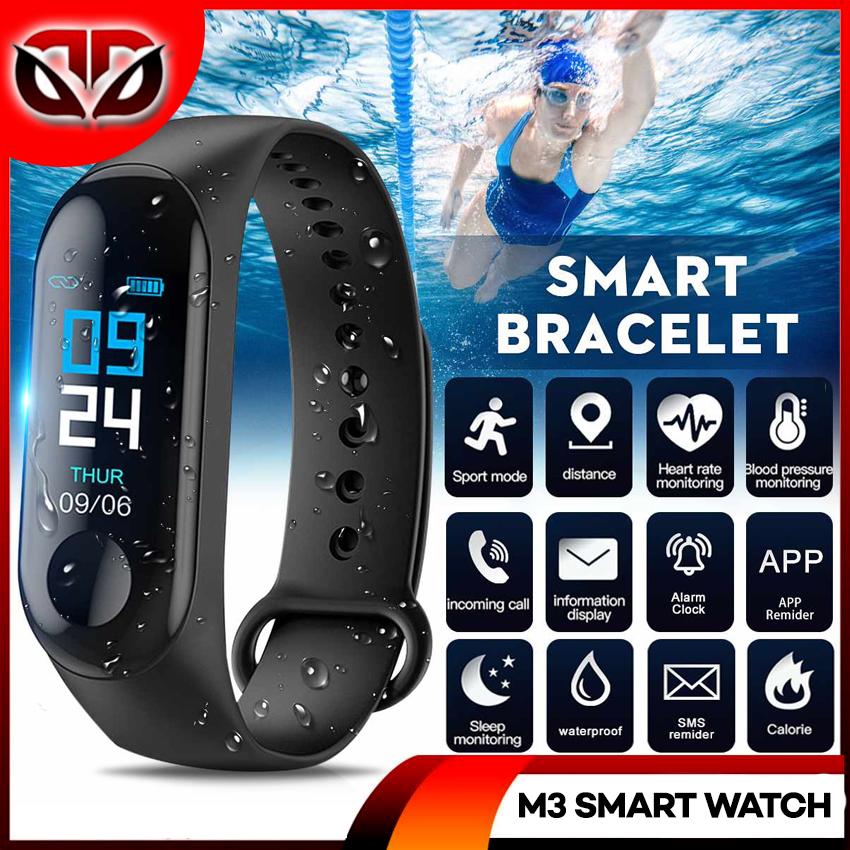 D&D M3 Smart Watch Blood Pressure Monitor Bracelet Heart Rate Monitor Band Pedometer Sleep Monitoring Bluetooth Waterproof Fitness Tracker Calling Wristband For IOS And Android PK Mi Band 3 Wristbands