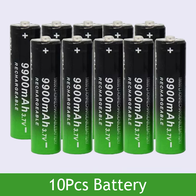 New 18650 9900mAh 3.7V Lithium Ion High Capacity Rechargeable Battery