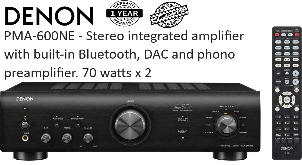 Denon PMA-600NE Stereo integrated amplifier with built-in Bluetooth ...