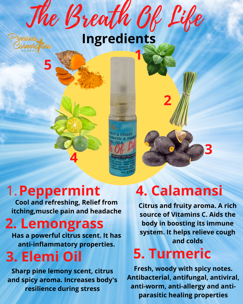 PCS The Breath of Life Essential Oil 5ML Spray Personal Care