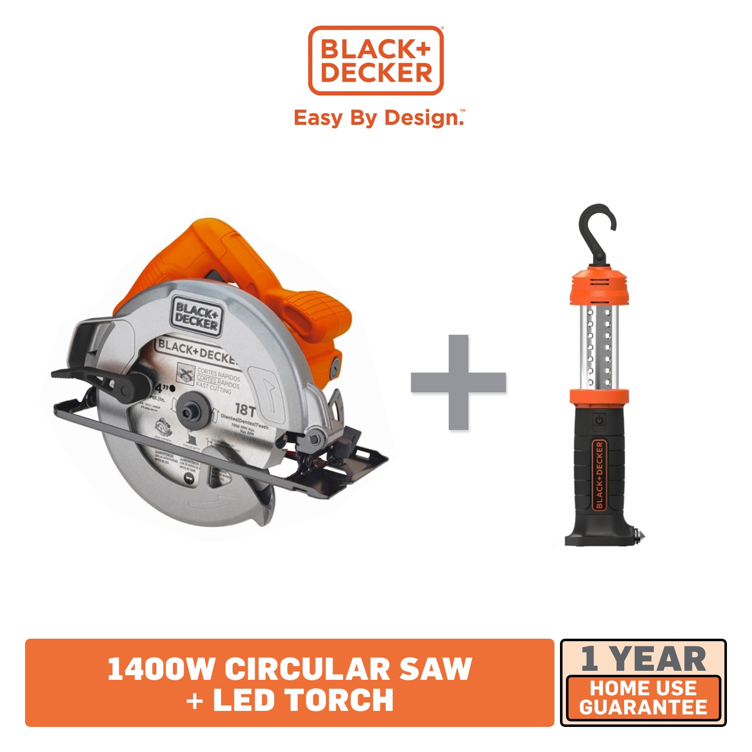 FREEBIE BUNDLE BLACK+DECKER™ CS1004B1 1400W Circular Saw and BDLCL28
