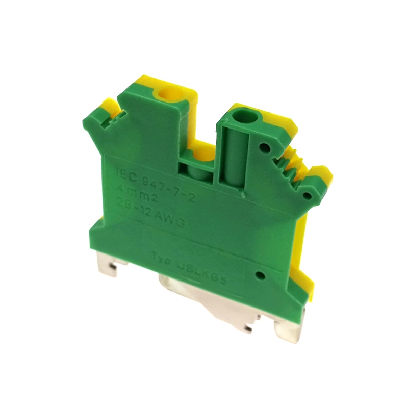 1/5pcs USLKG5 Ground DIN Rail Screw Terminal blocks UK 5N yellow green