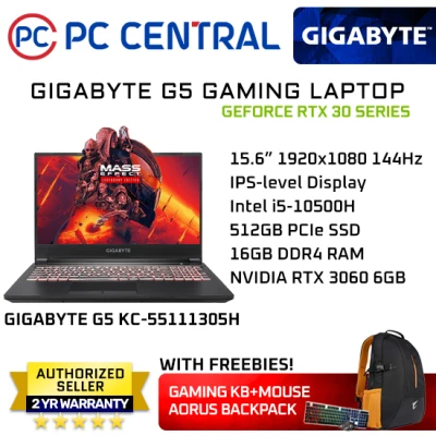 Gigabyte G5 KC RTX3060 Gaming Laptop 15.6" FHD IPS 144Hz Intel Core i5-10500H / 16GB / 512GB SSD / RTX 3060 / Win10 (PC CENTRAL)