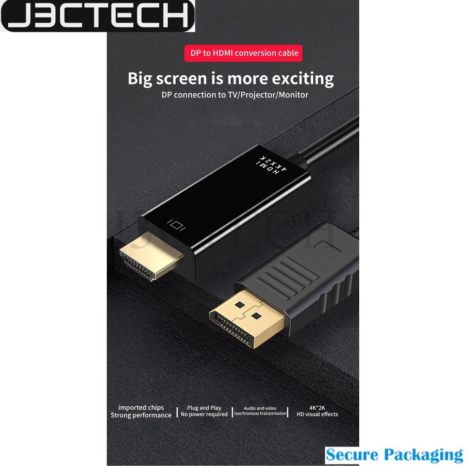 DisplayPort DP to HDMI Supports 4K 60Hz, 2K 144Hz Cable Adapter