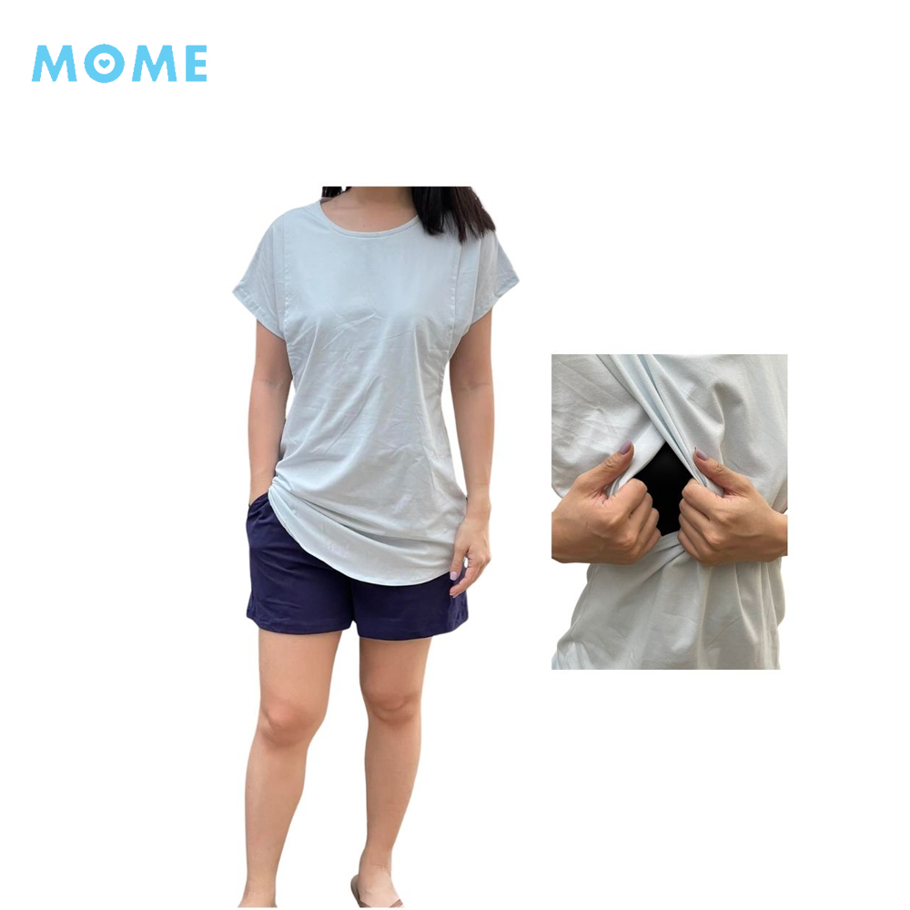 Momewear Nursing Lounge wear Coordinates Breastfeeding Terno Boat Neck Tee  Sleepwear for women Trendy coordinates tees for ladies Maternity Pajama