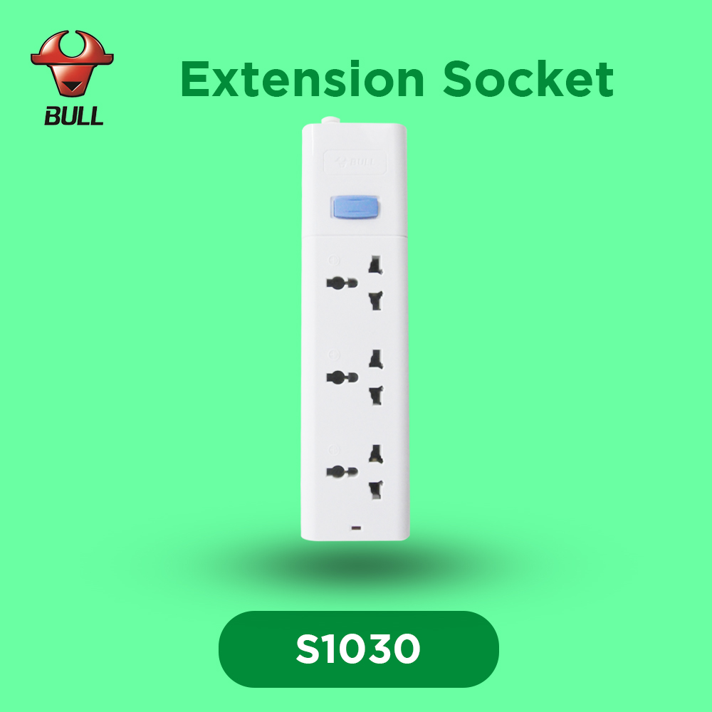 BIG SALE BULL Extension Cord 3 Gang Socket S103015 1.5 Meters Cable