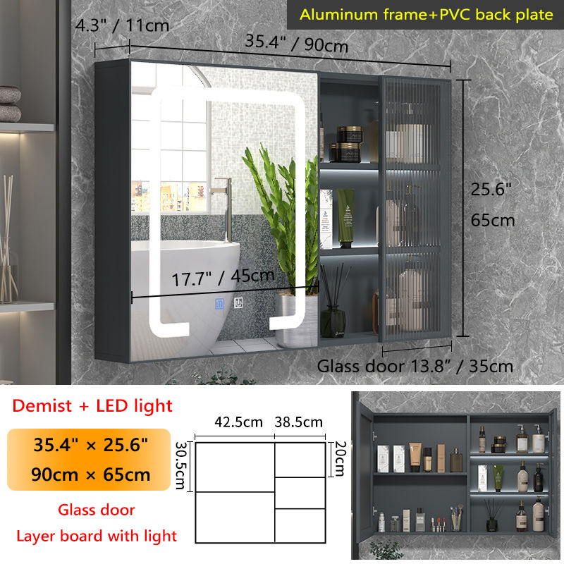 bathroom mirror aluminum wall vanity mirror with led light