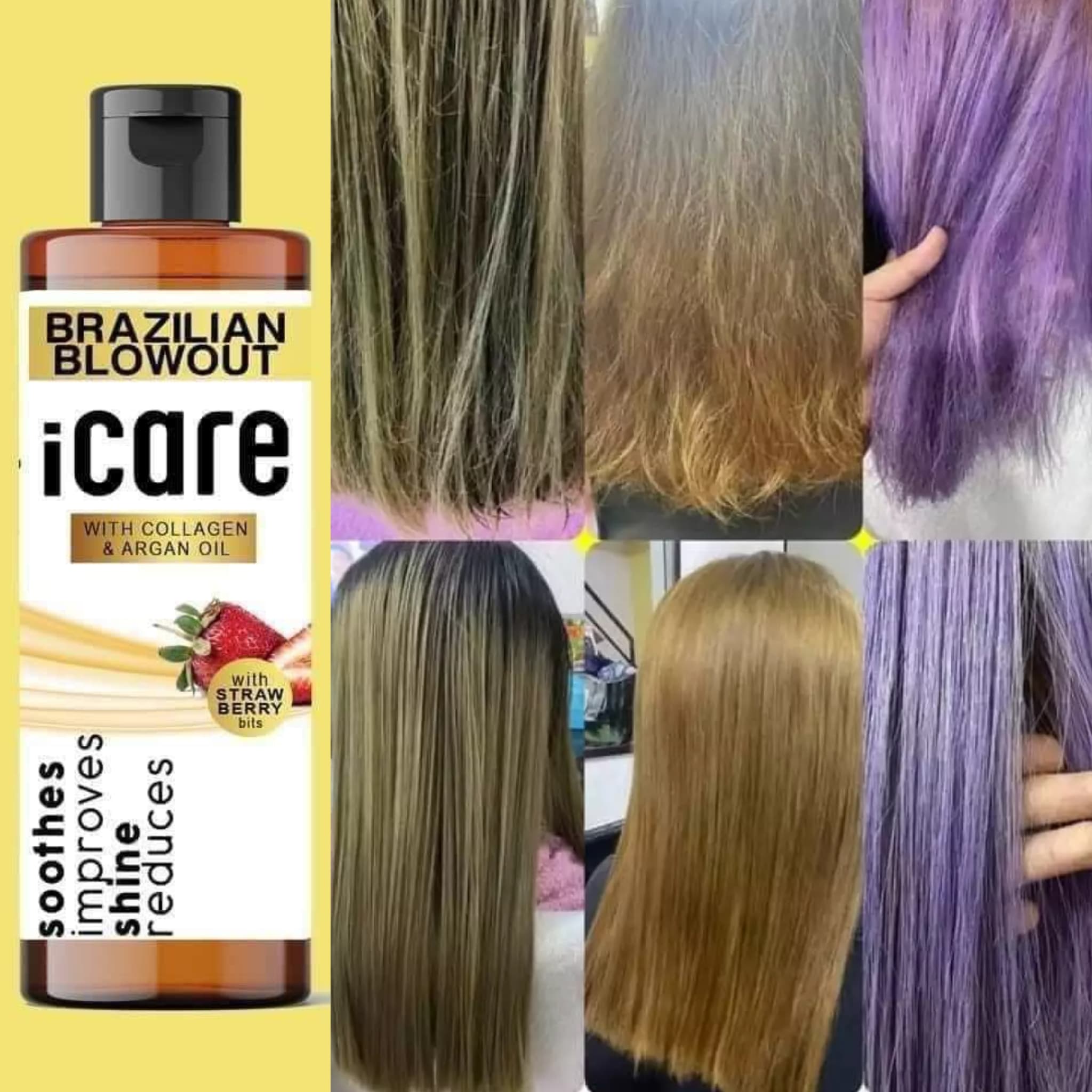 iCare Brazilian Blowout with Collagen and Argan Oil Brazilian Hair  Straightening / Keratin Treatment / Hair Treatment / Hair Rescue | Lazada PH