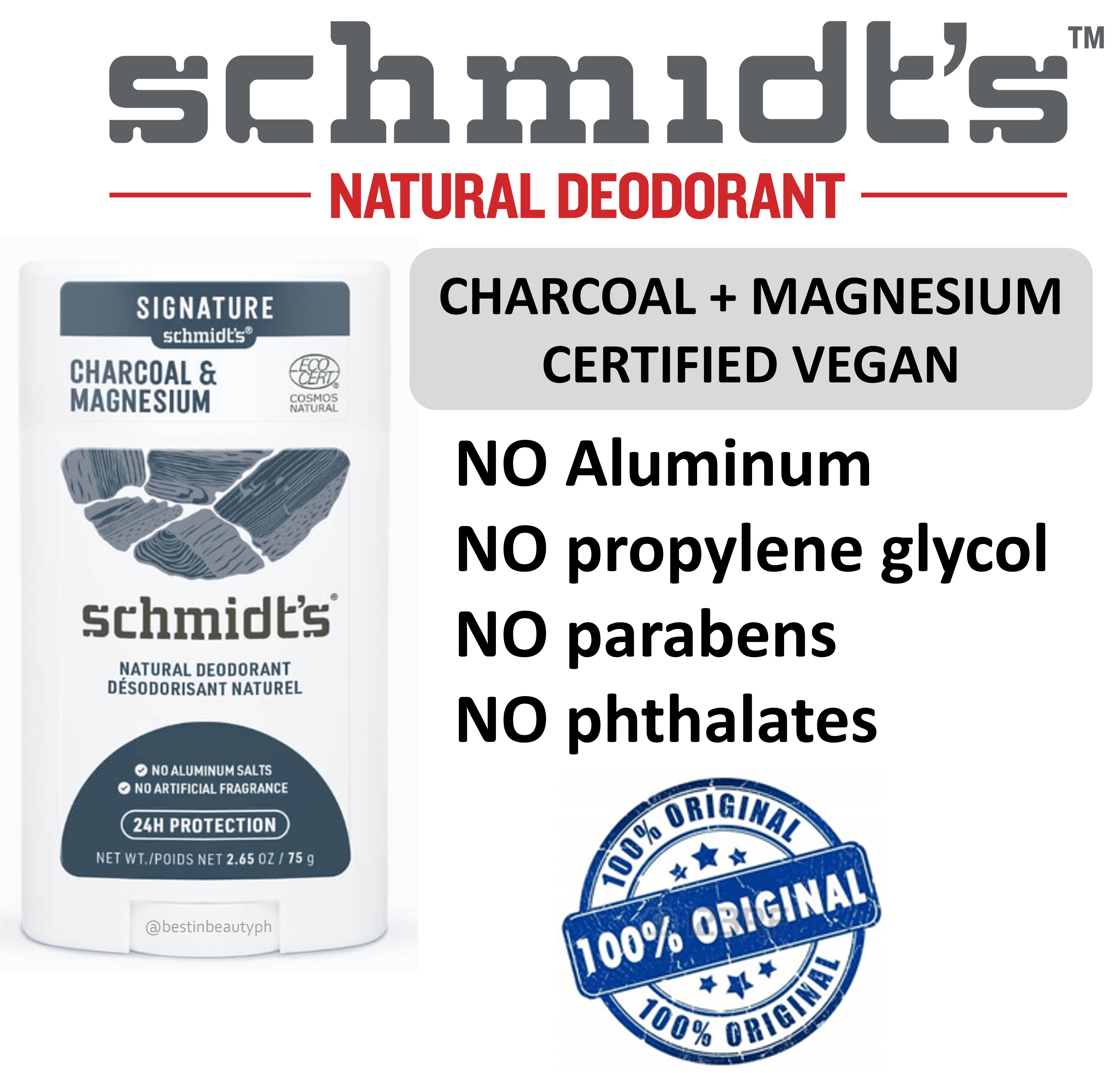Schmidt's Charcoal + Magnesium Natural Deodorant Lazada PH