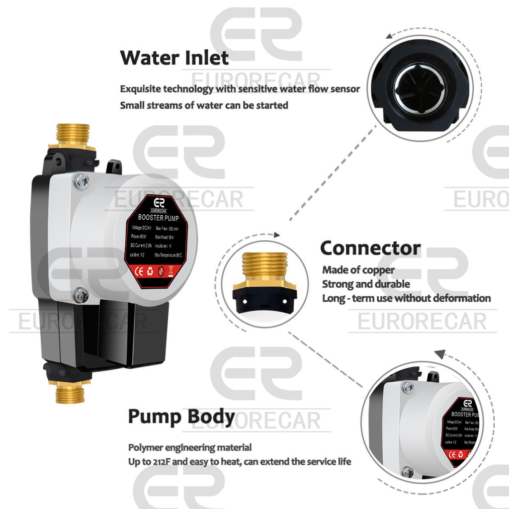 Water Booster Pump 65W/85W/100W Automatic Home Shower Washing Machine
