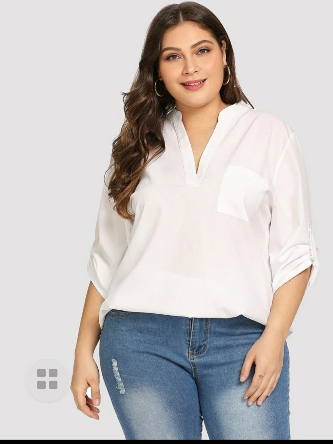 Shein Curve Plus Size Dip Hem Solid Blouse Lazada Ph