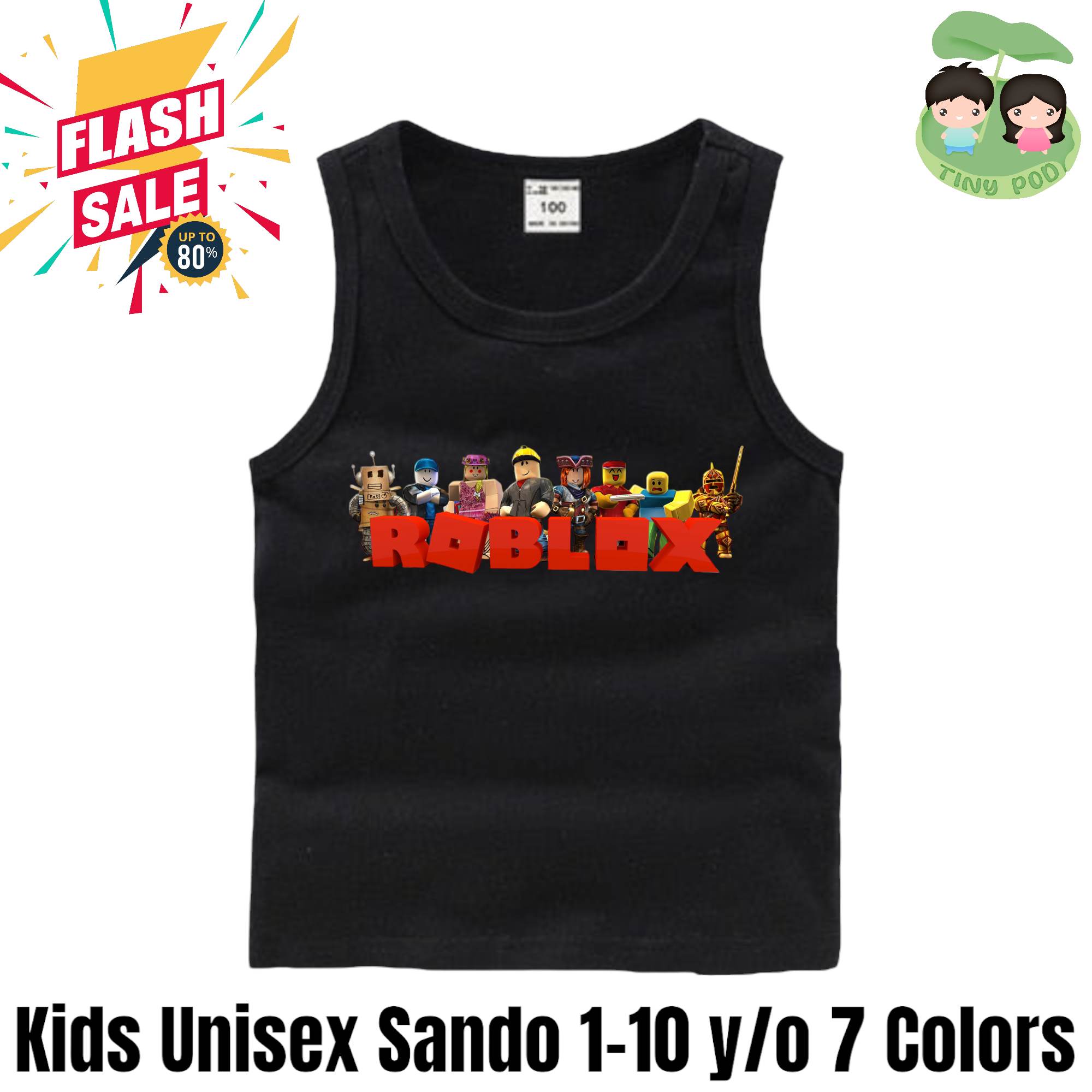 7COLORS ROBLOX GAME GAMER KIDS COTTON TSHIRT UNISEX 1-10 YEARS OLD BOYS  GIRLS BABY TODDLER