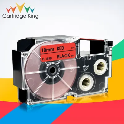 18mm XR-18RD Black on Red Cassette Label Tape for Casio XR 18RD 18mm Label Maker for Casio KL-G2 KL-120 KL-130 KL-200 KL-7000