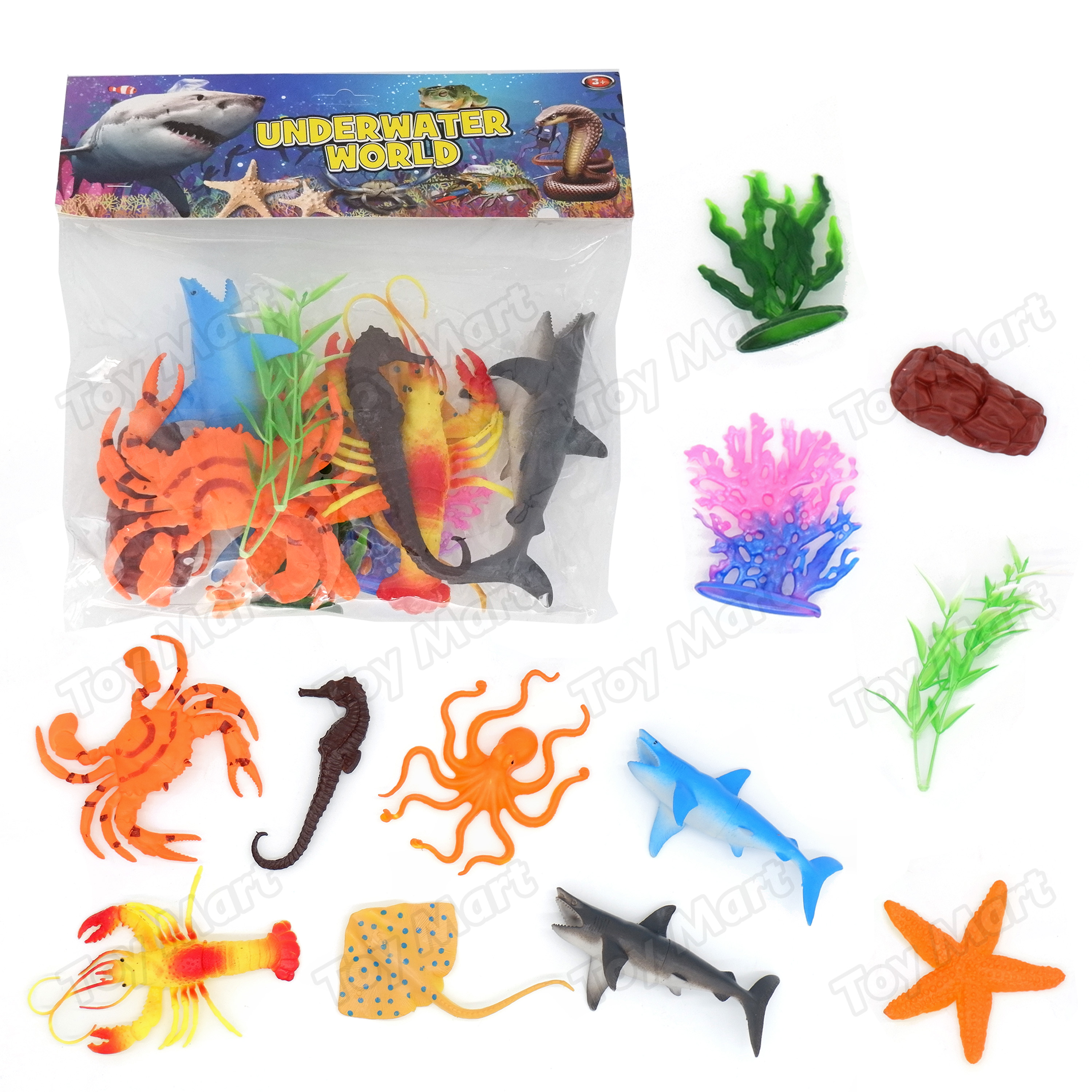 Aquarium Realistic Sea Animal Big Figures Rubber Made Assorted Shark  Lobster Octopus 10+ pcs Play Set Cake Topper Display Assorted Sea Creatures  with Plants | Lazada PH