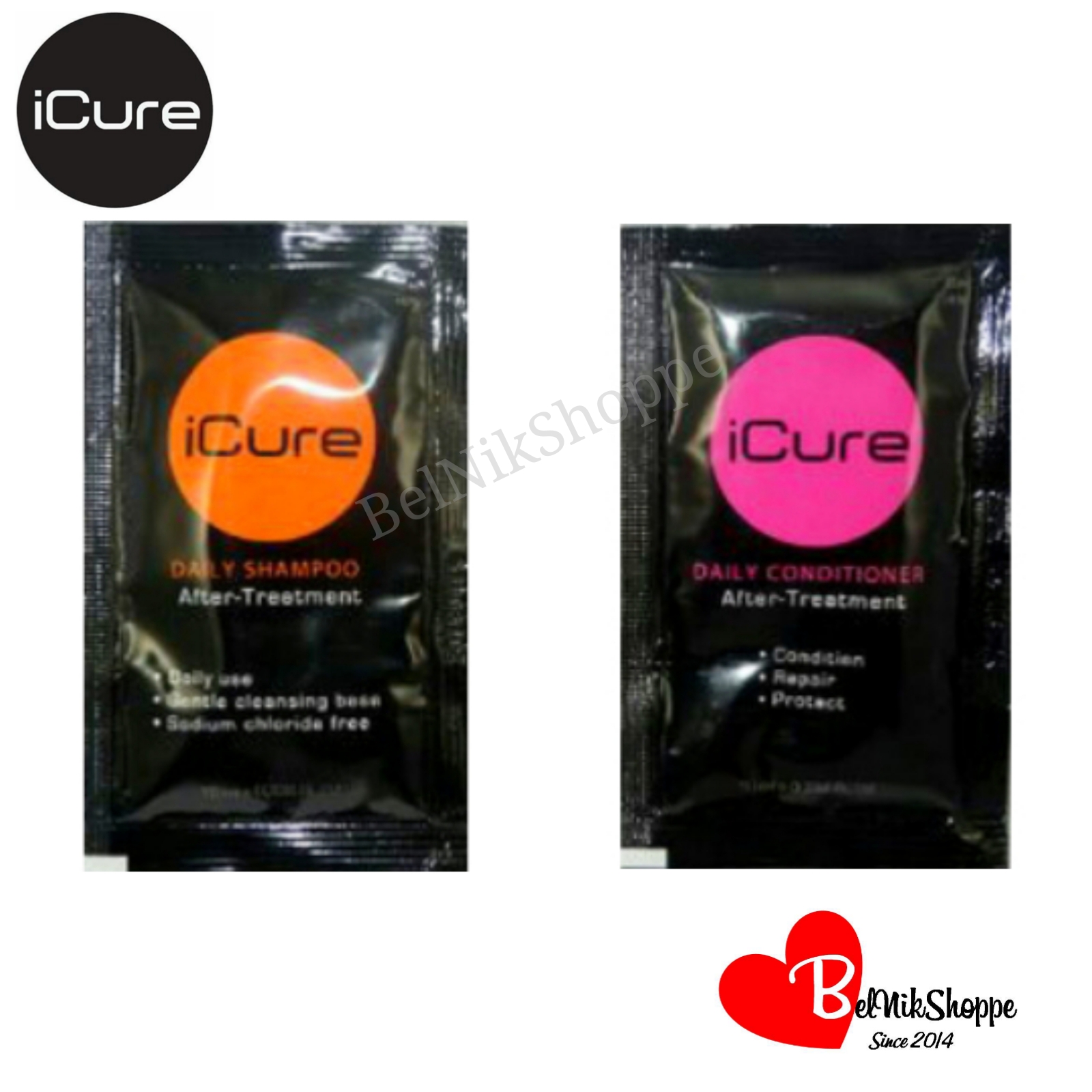 iCure After Treatment Shampoo and Conditioner Sachet Set (10 ml ...